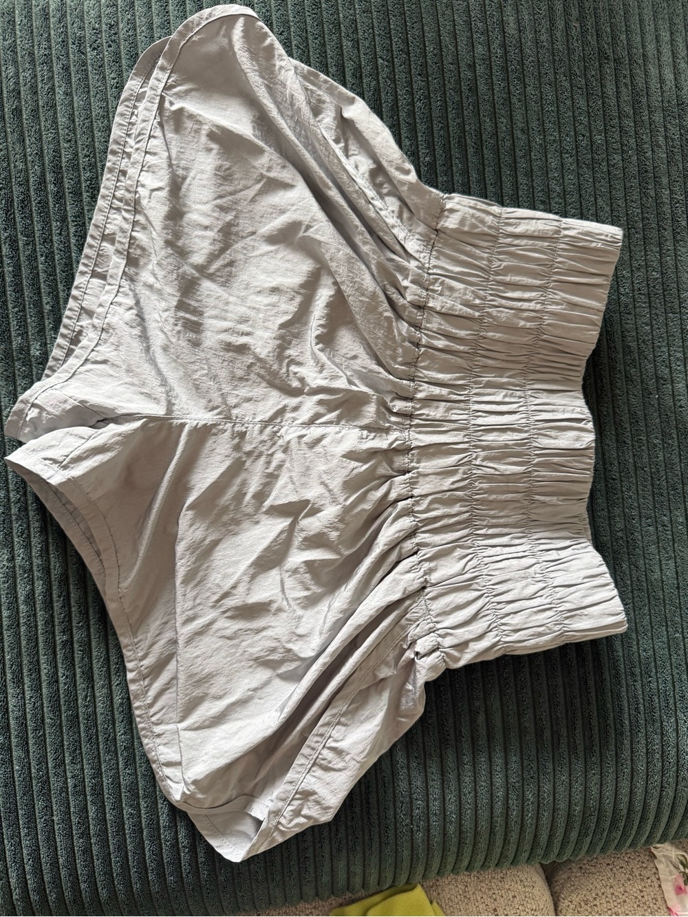 FP Movement by Free People Light Gray Smocked Waist Athletic Shorts